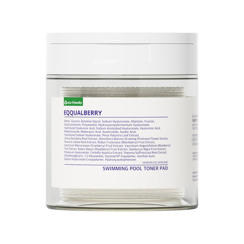 EQQUALBERRY Swimming Pool Toner Pads – Dual-Textur Pads mit Hyaluronsäure & Centella Asiatica, sanftes Peeling, Porenpflege & intensive Feuchtigkeit, 70 Pads