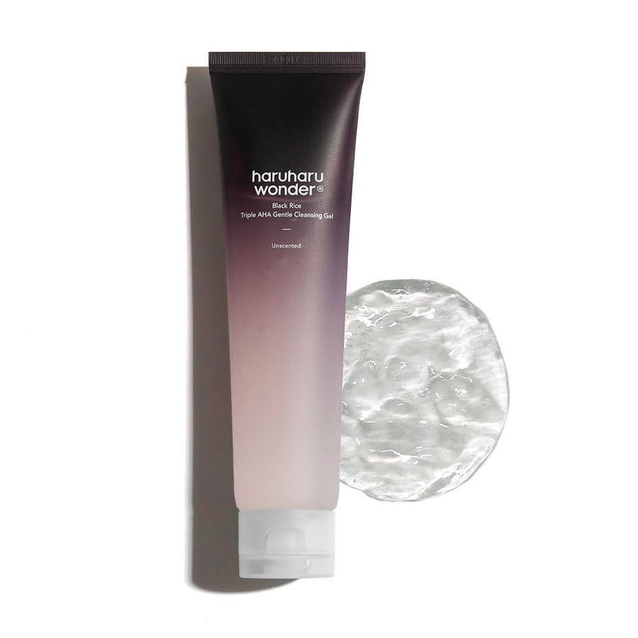 HARUHARU Wonder Black Rice Triple AHA Gentle Cleansing Gel 100ml, Hydratisierendes Reinigungsgel, Sanftes Peeling, Vegan, Travel essentials