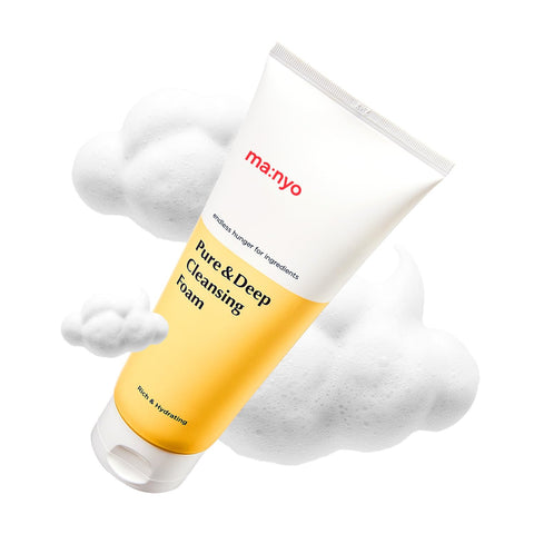 [ma:nyo] Pure & Deep Cleansing Foam (100 ml) – 99% Porenreinigung mit 10 Blüten-Komplex und Keramik – elastisch & feine Blasen für tiefe Reinigung mit sicherer Formel
