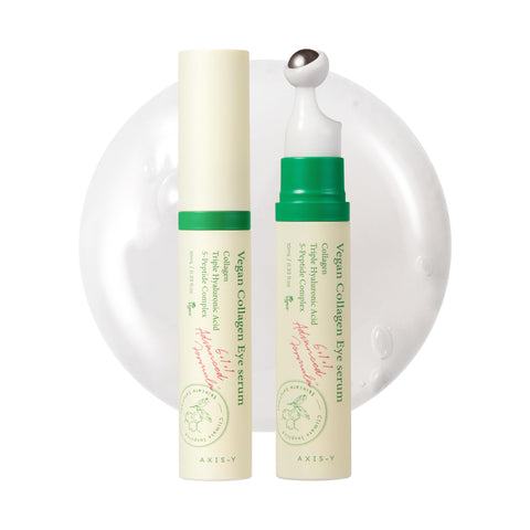 AXIS-Y Veganes Kollagen Augenserum 10ml - Triple Hyaluronsäure & Peptid Kollagen Serum für Elastizität & Augenringe - Vegane Koreanische Hautpflege Augencreme